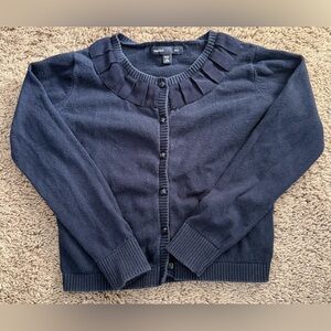 GAP Kids Navy Ruffle-Trim Cardigan